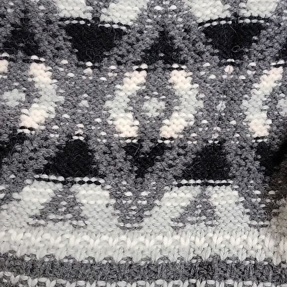 Cynthia Rowley Chunky fair isle knit wool alpaca blend‎ thick hooded duster sz M - Picture 9 of 10